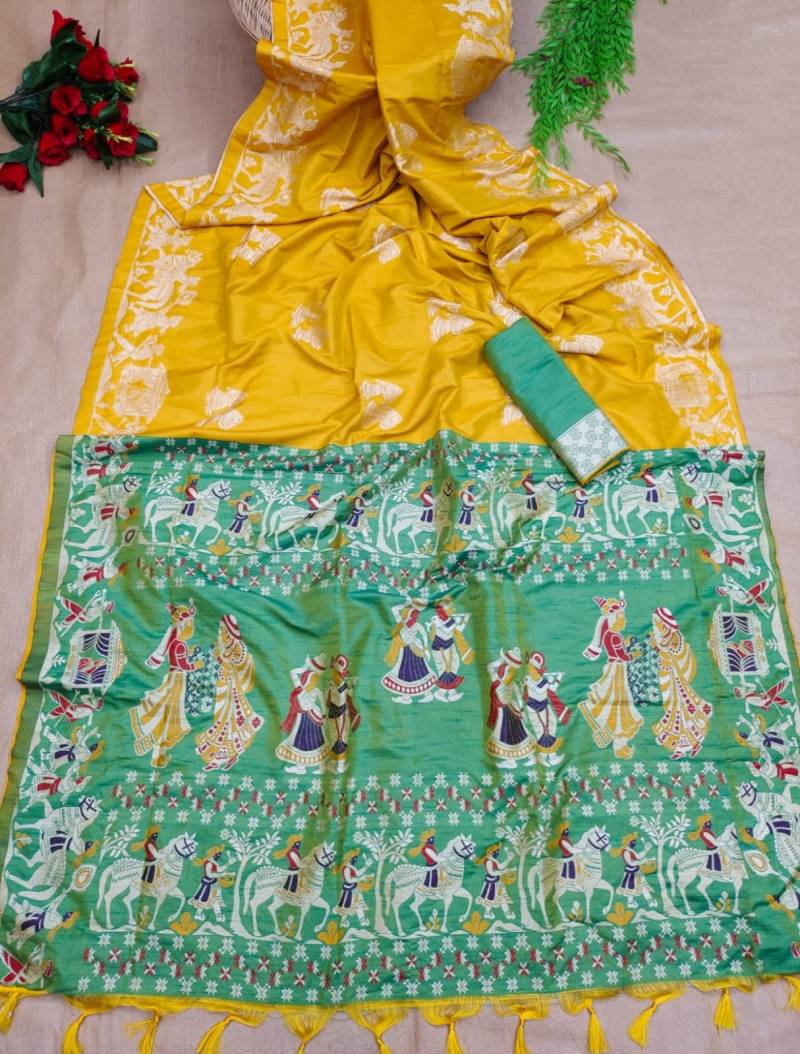 Vt 6060 T Soft Raw Silk Antique Designer Saree Collection
