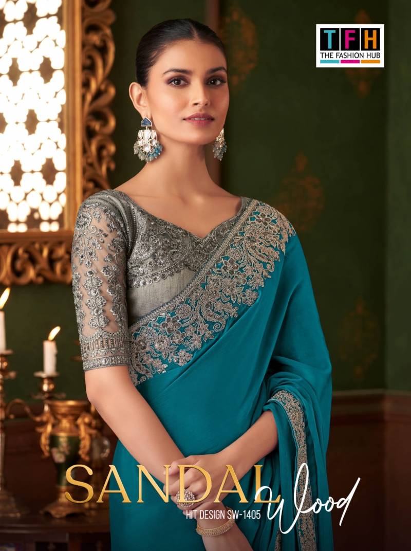 Tfh Sandal Wood 1405 A To F Pioneer Silk Designer Saree Collection