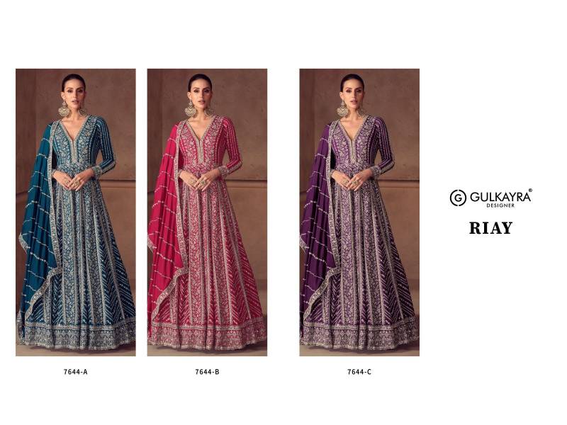 Gulkayra Riay Chinon With Work Designer Gown And Dupatta Collection