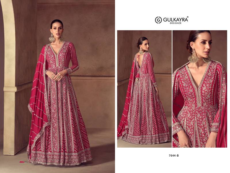 Gulkayra Riay Chinon With Work Designer Gown And Dupatta Collection