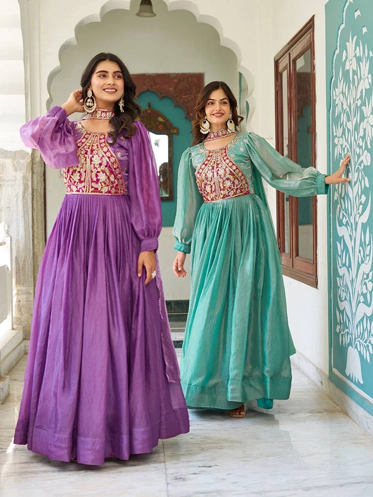 Ram 146 Fendy Silk Embroidered Gown With Dupatta Collection