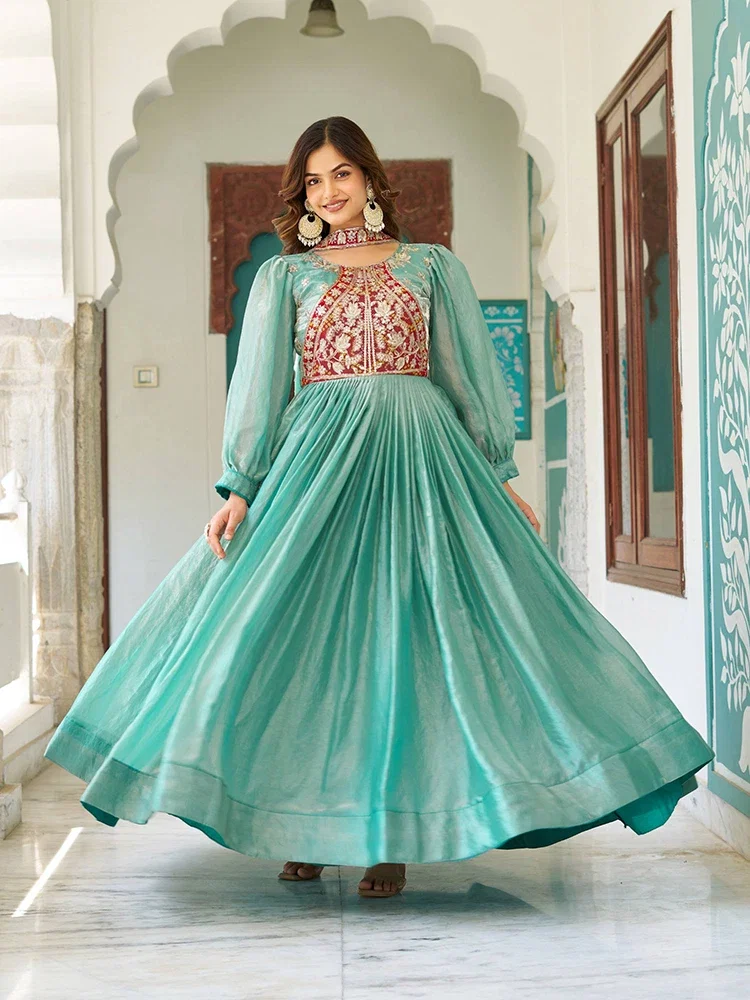 Ram 146 Fendy Silk Embroidered Gown With Dupatta Collection