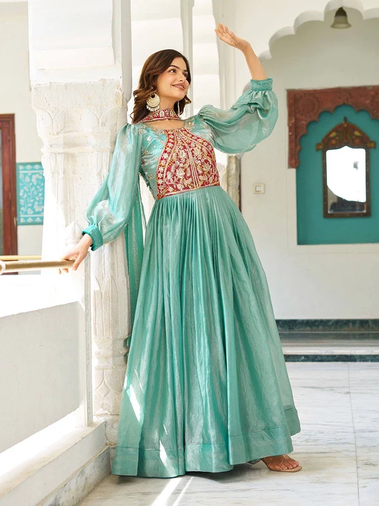 Ram 146 Fendy Silk Embroidered Gown With Dupatta Collection