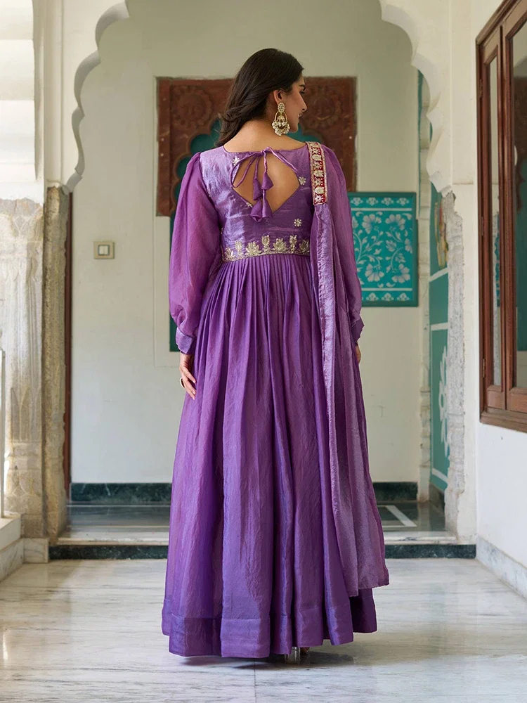 Ram 146 Fendy Silk Embroidered Gown With Dupatta Collection