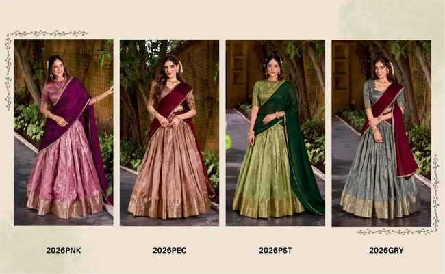 Lekha yf 2026 Dupion Silk Zari Weaving Worked Designer Lehenga Collection