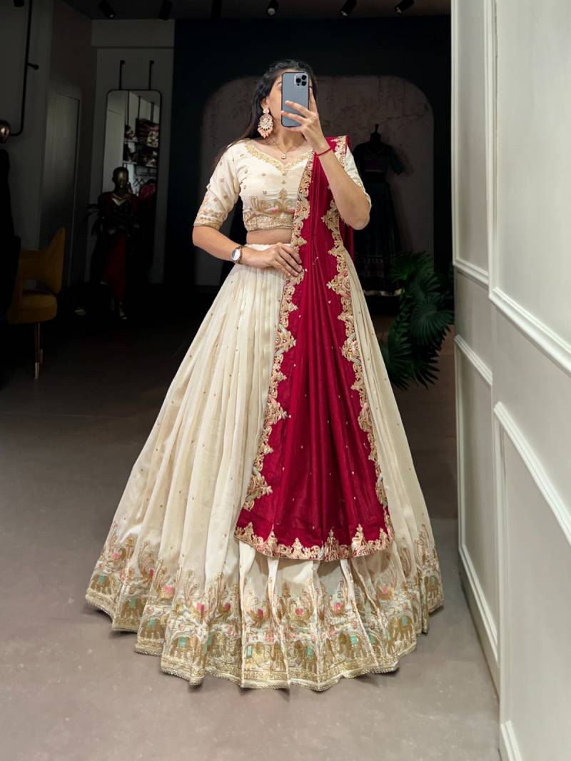Lekha yf 1411 Vichitra Silk Thread Embroidered Lehenga Choli