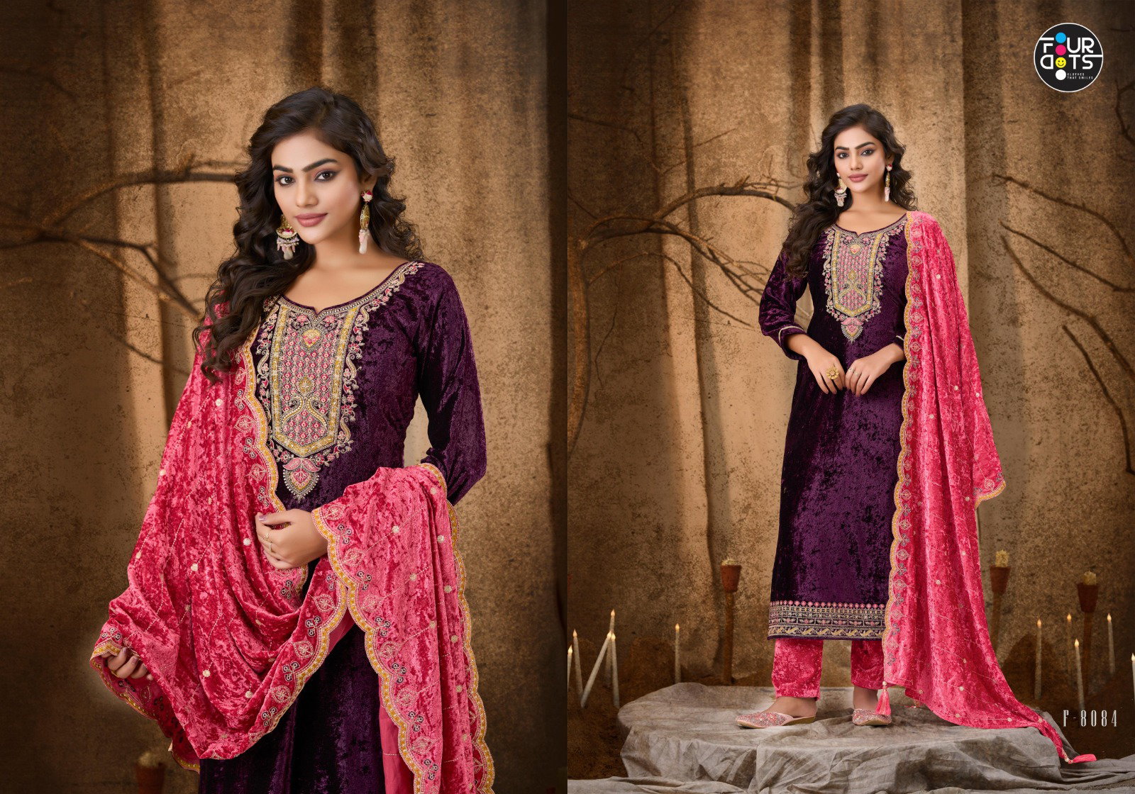 Four Dots Starblast Vol 2 Makhmal Velvet Work Salwar Kammez