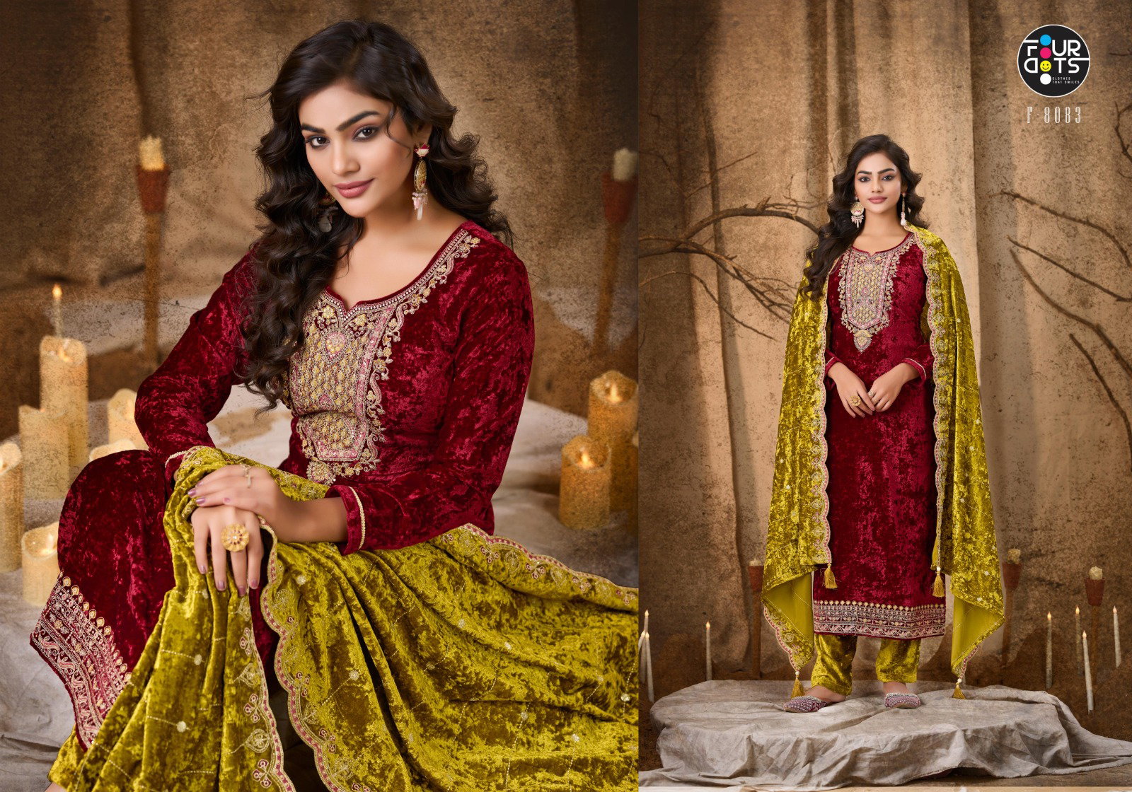 Four Dots Starblast Vol 2 Makhmal Velvet Work Salwar Kammez