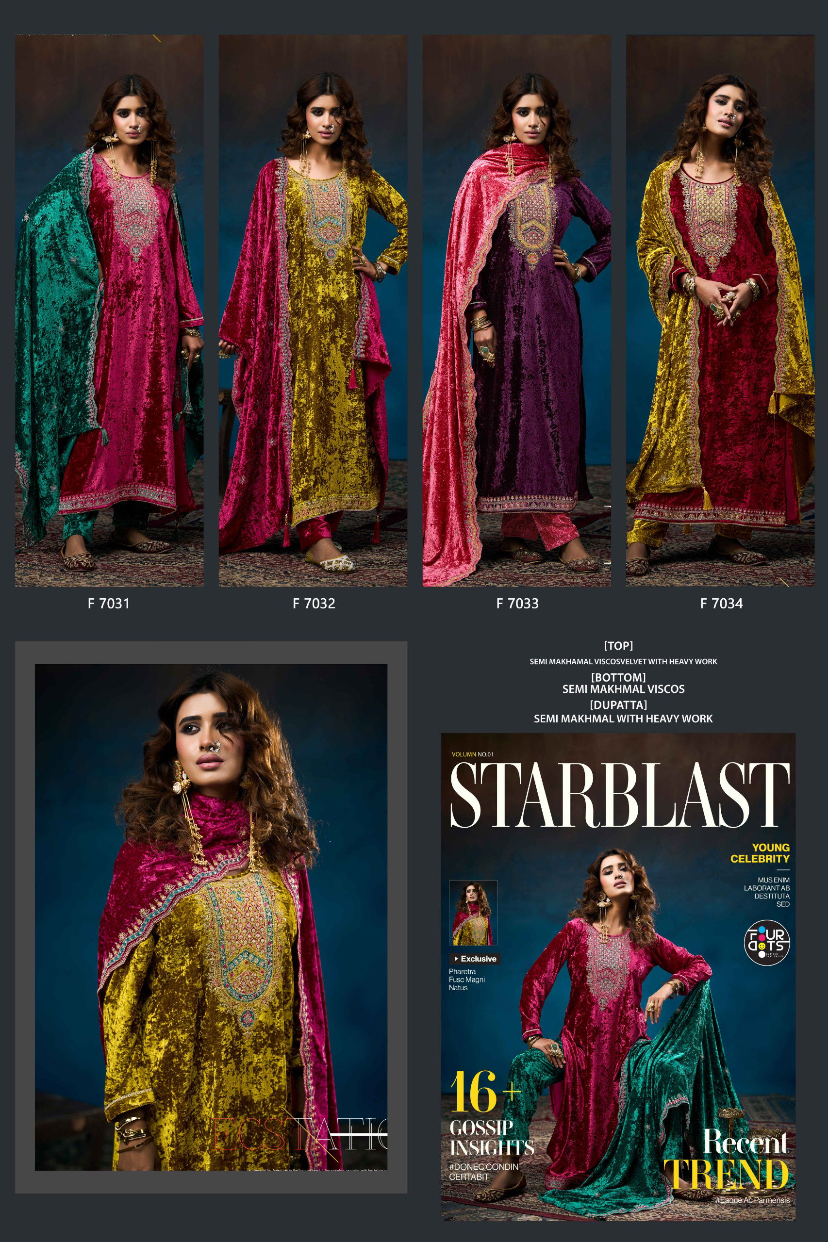 Four Dots Starblast Vol 2 Makhmal Velvet Work Salwar Kammez