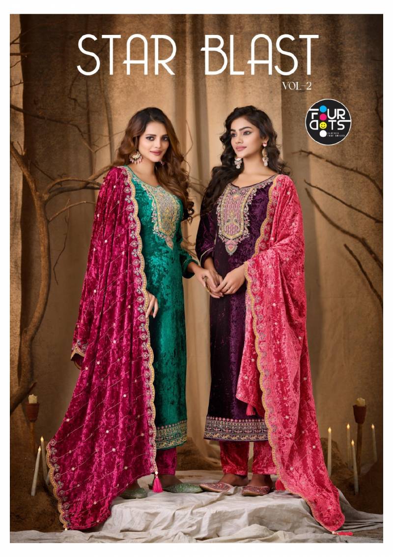 Four Dots Starblast Vol 2 Makhmal Velvet Work Salwar Kammez