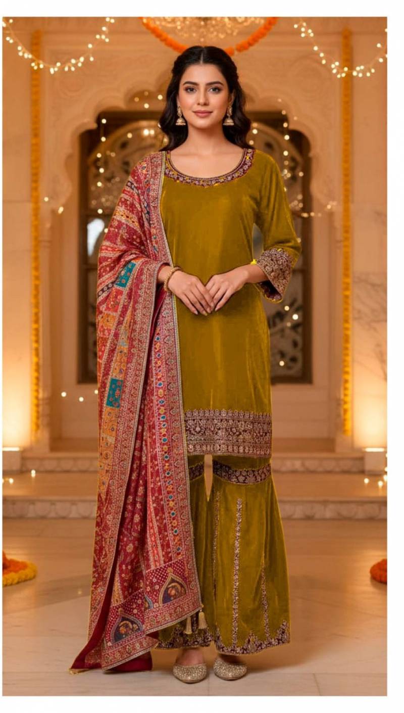 Deepsy D 3182 Velvet Embroidery Pakistani Readymade Suits