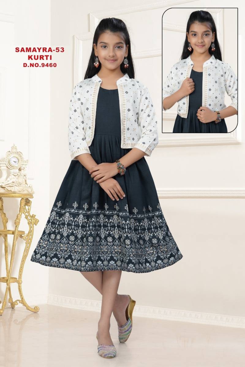 Samayra Vol 53 Vetican Kids Wear Kurti With Koti Collection