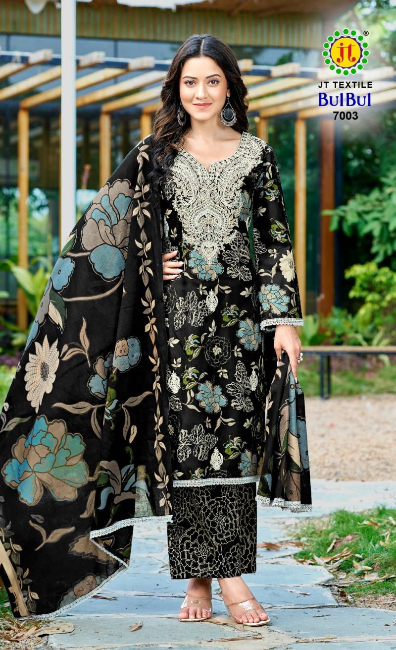 Jt Bulbul Vol 7 Rayon With Embroidery Work Dress Material Collection