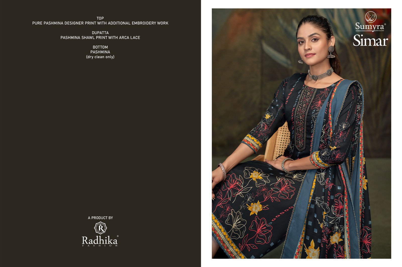 Radhika Sumyra Simar Pashmina Print Embroidery Salwar Kameez