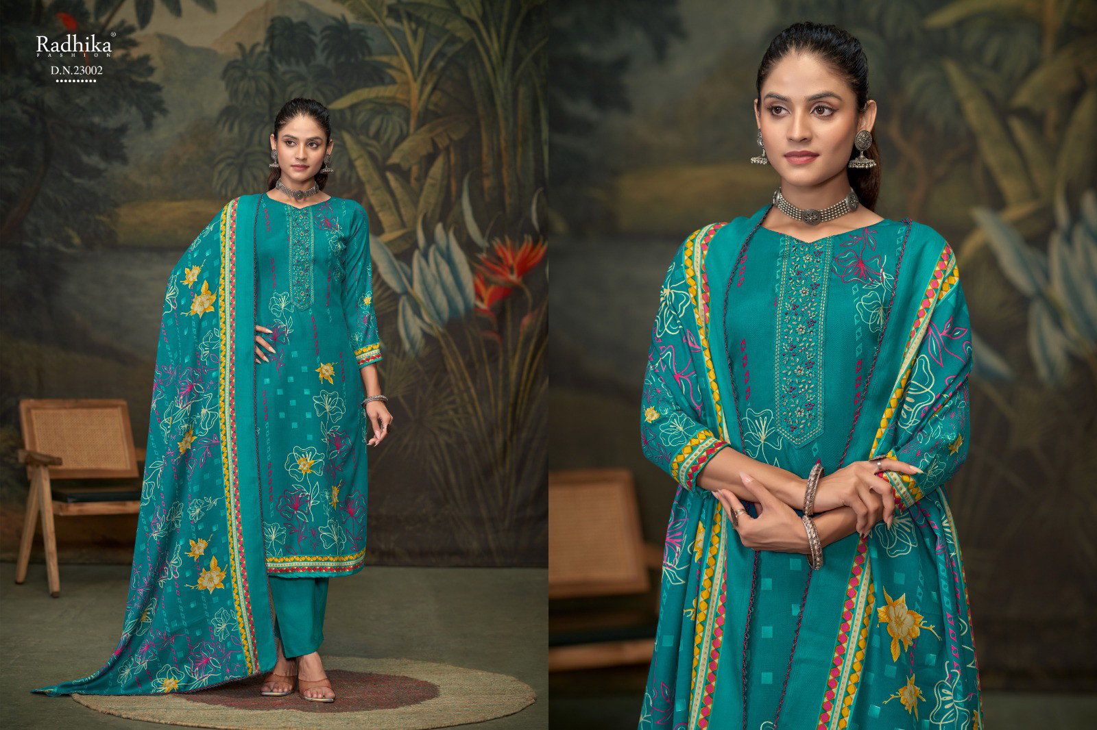 Radhika Sumyra Simar Pashmina Print Embroidery Salwar Kameez
