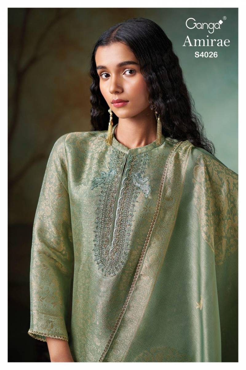 Ganga Amirae 4026 Bemberg Silk Embroidery Salwar Kameez