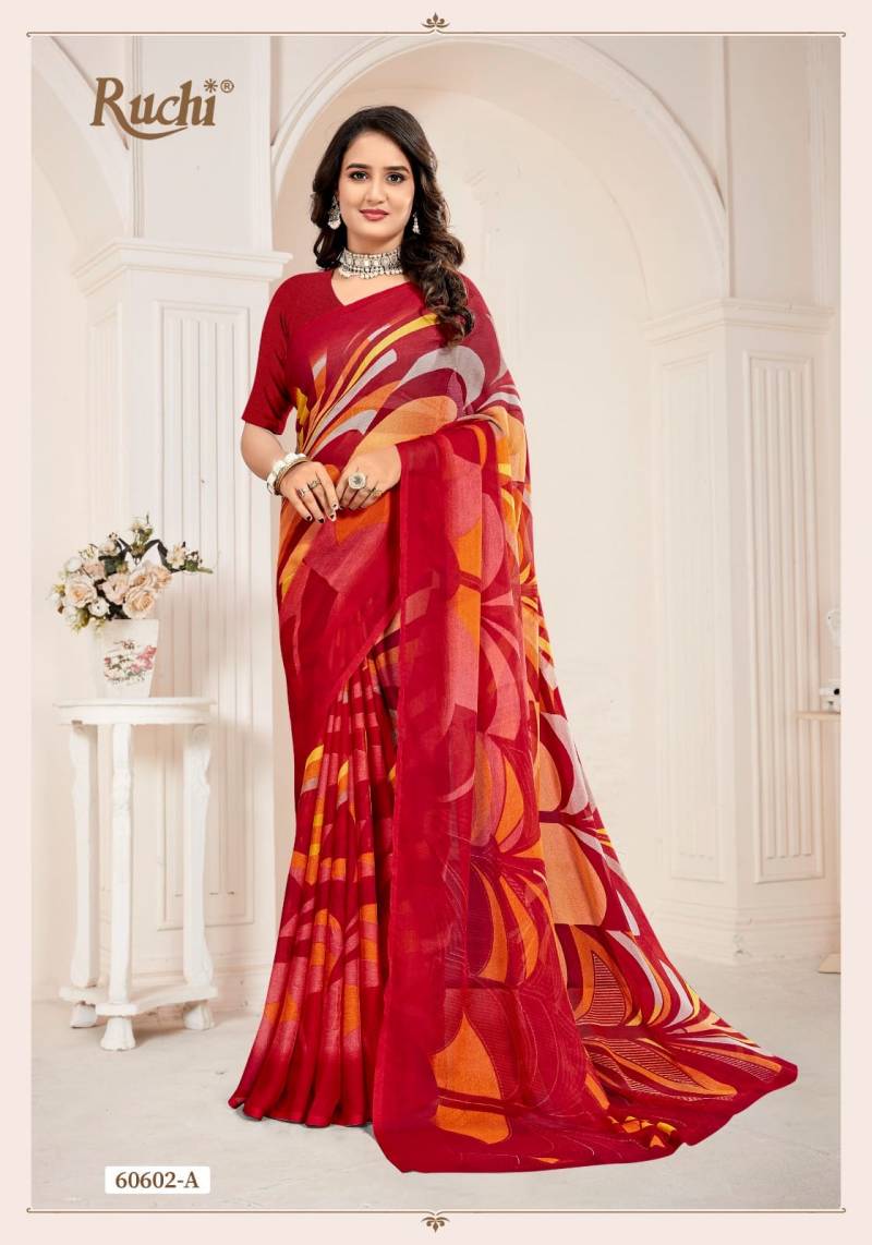 Ruchi Star Chiffon 221 Chiffon Printed Casual Wear Saree Collection