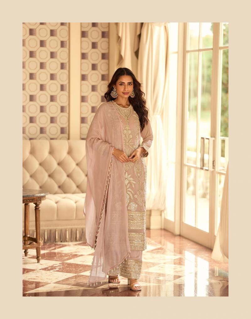 Sayuri Rishta Georgette Embroidered Work Top Plazzo And Dupatta