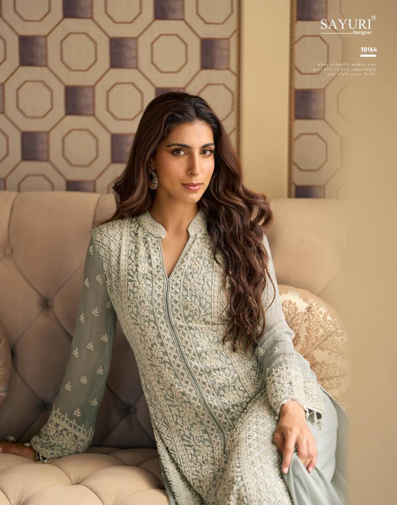 Sayuri Rishta Georgette Embroidered Work Top Plazzo And Dupatta