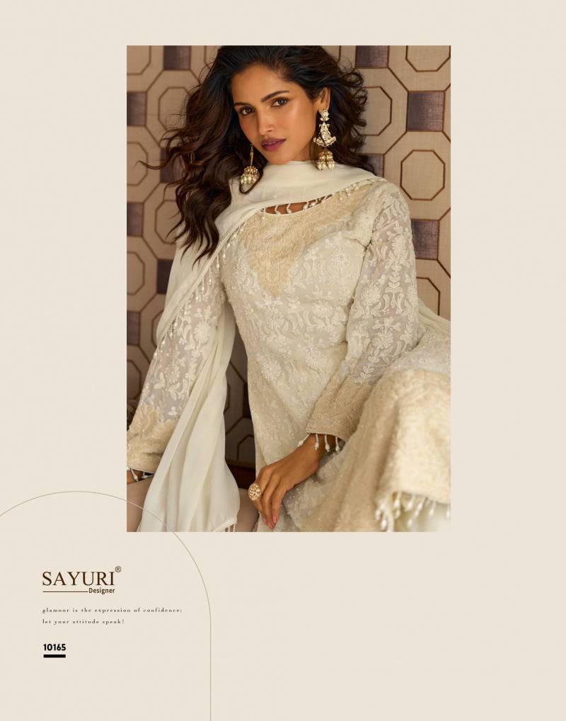 Sayuri Rishta Georgette Embroidered Work Top Plazzo And Dupatta
