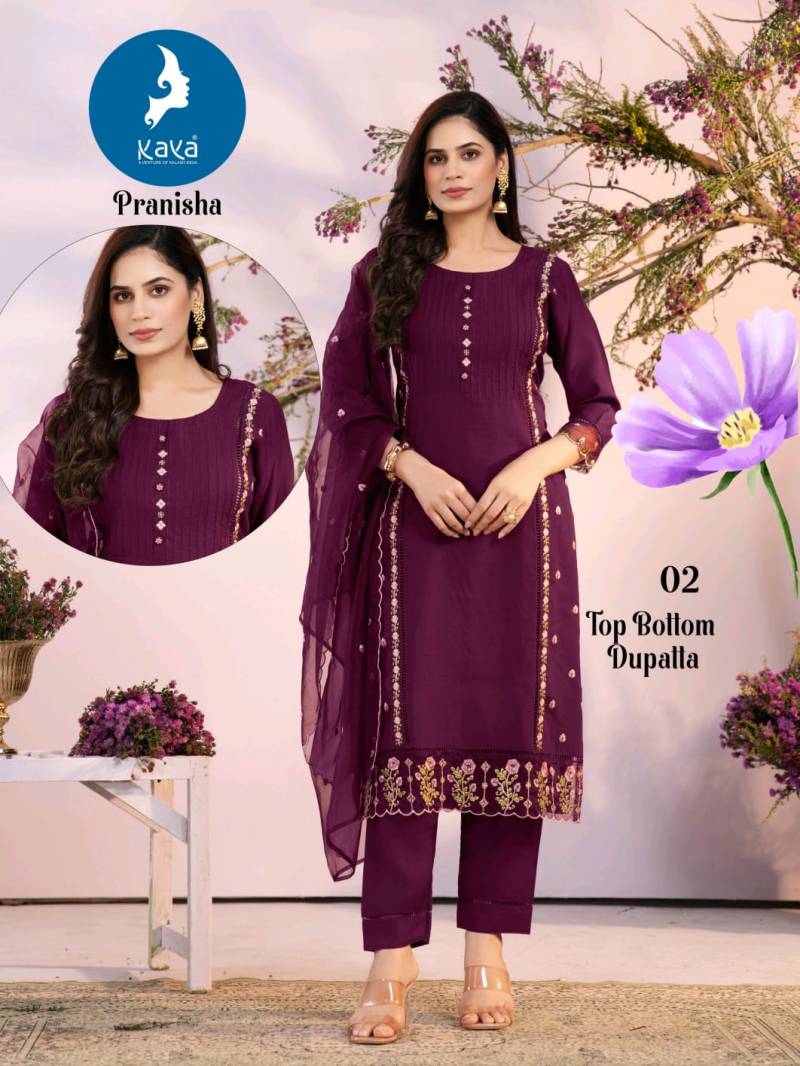 Kaya Pranisha Vertican Simple And Stylish Kurti Pant And Dupatta