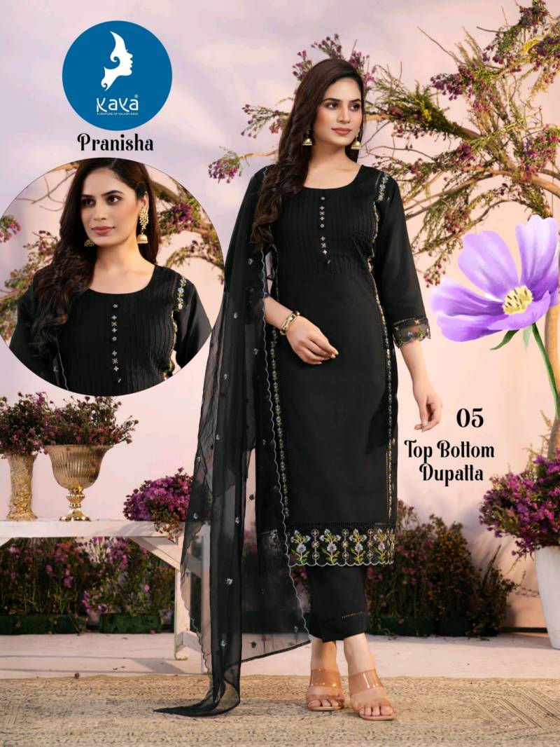Kaya Pranisha Vertican Simple And Stylish Kurti Pant And Dupatta