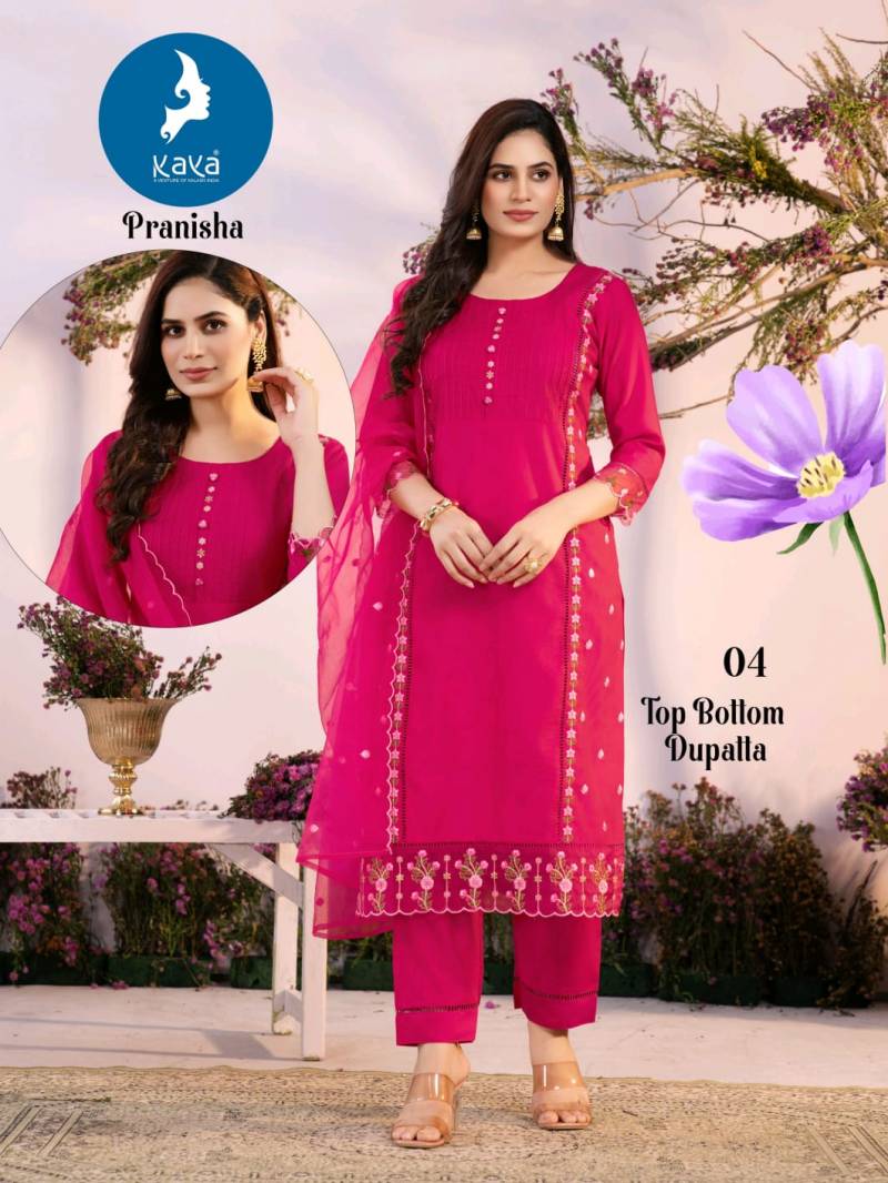 Kaya Pranisha Vertican Simple And Stylish Kurti Pant And Dupatta