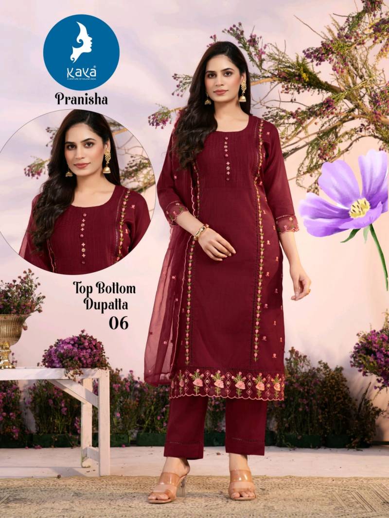 Kaya Pranisha Vertican Simple And Stylish Kurti Pant And Dupatta