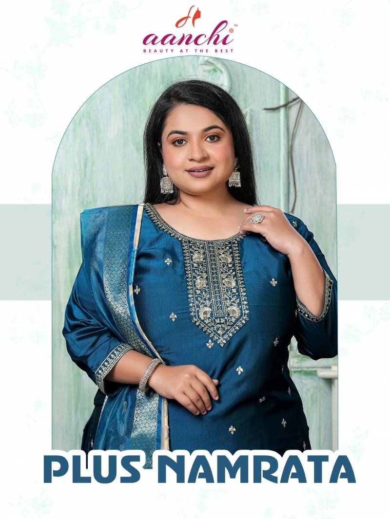 Aanchi Plus Namrata Rangeela Silk Kurti Pant And Dupatta Collection