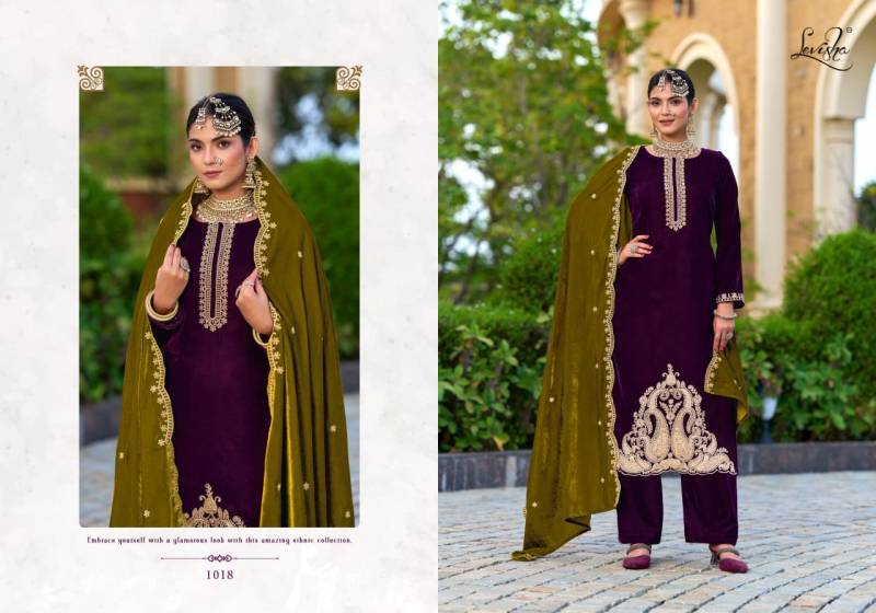 Levisha Aarushi Velvet Designer Embroidery Dress Material Collection