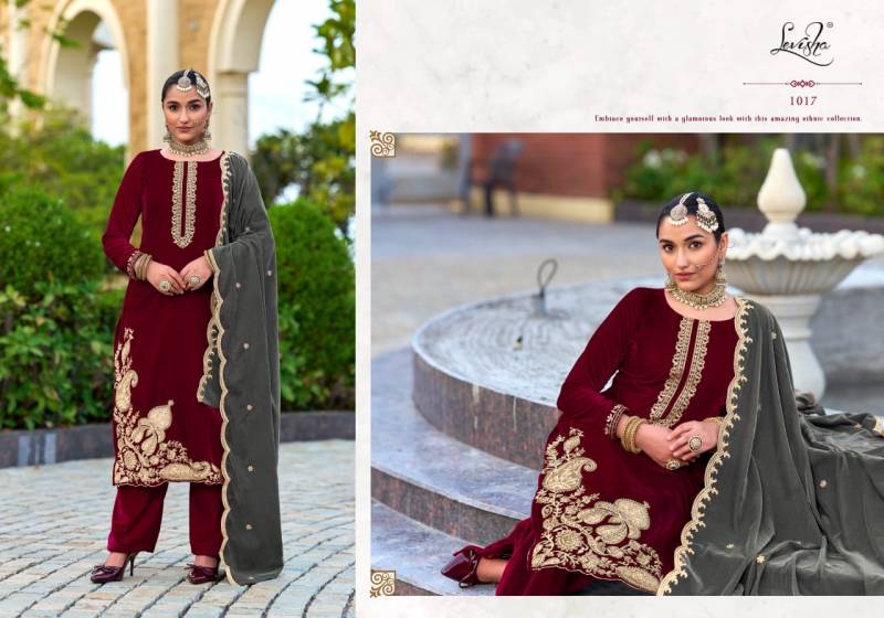 Levisha Aarushi Velvet Designer Embroidery Dress Material Collection
