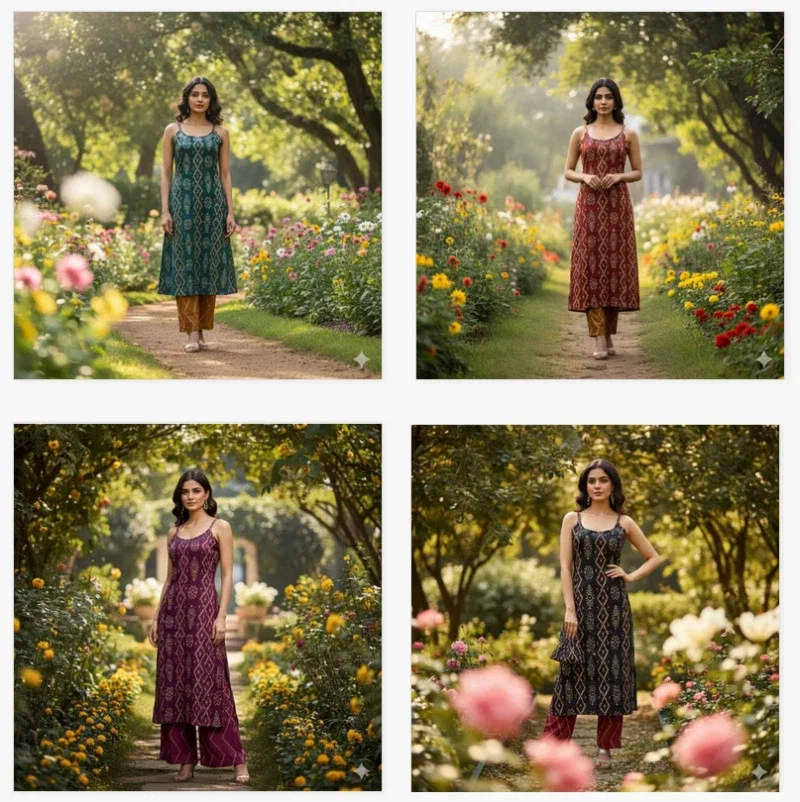 Naisha K 446 Cambric Cotton Handwork Top And Bottom Collection