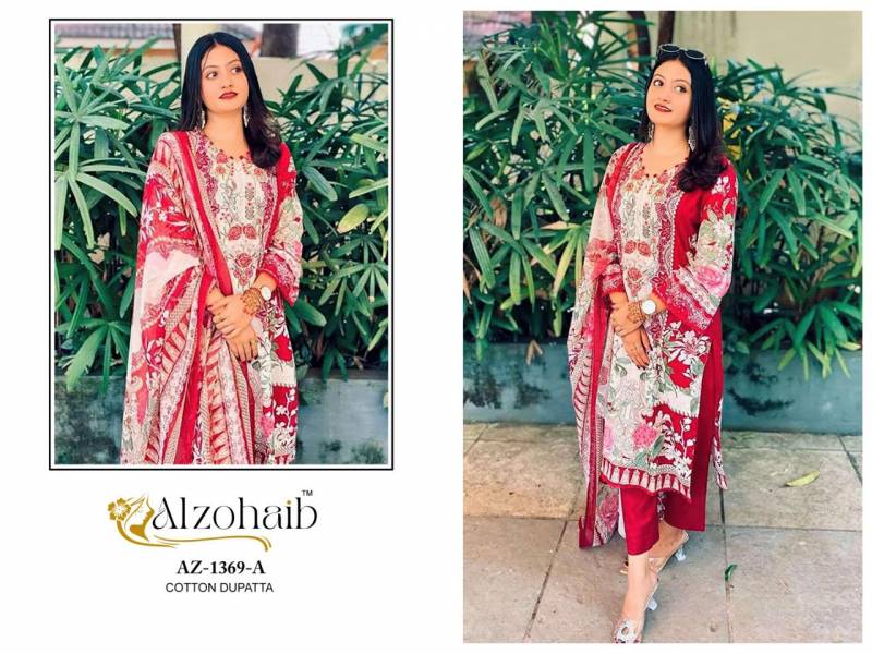 Alzohaib 1369 A To D Cotton Dupatta Cotton Pakistani Salwar Kameez