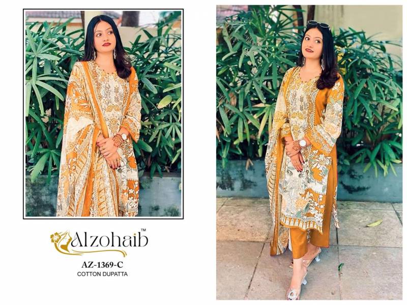Alzohaib 1369 A To D Cotton Dupatta Cotton Pakistani Salwar Kameez