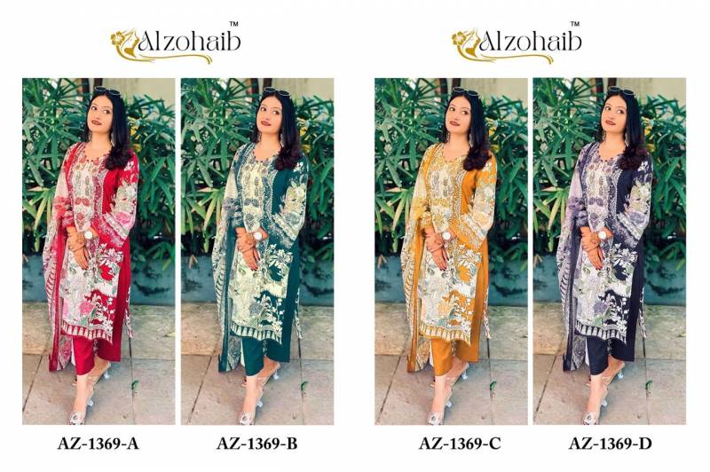 Alzohaib 1369 A To D Cotton Dupatta Cotton Pakistani Salwar Kameez