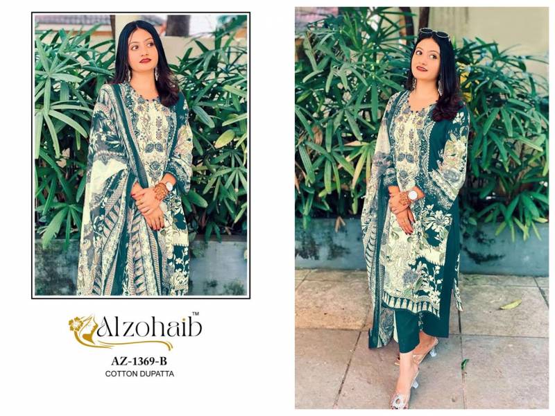 Alzohaib 1369 A To D Chiffon Dupatta Cotton Pakistani Salwar Kameez