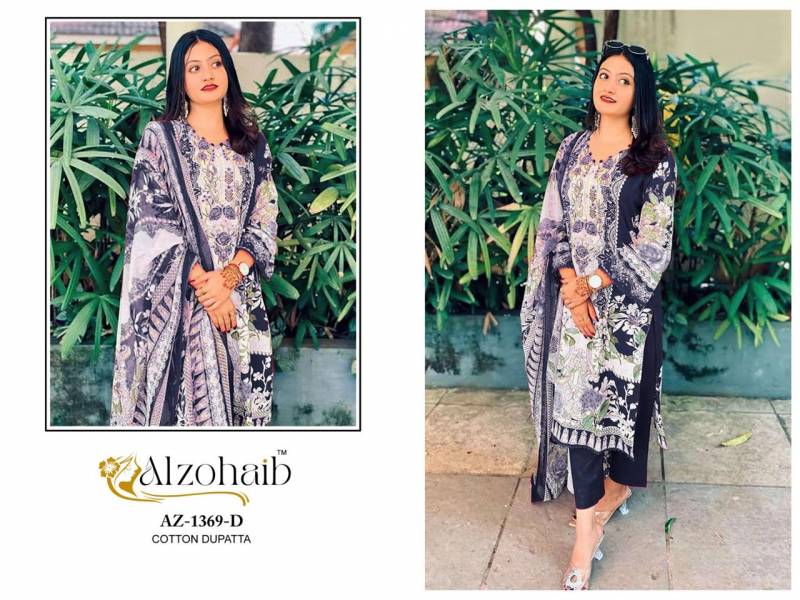Alzohaib 1369 A To D Chiffon Dupatta Cotton Pakistani Salwar Kameez