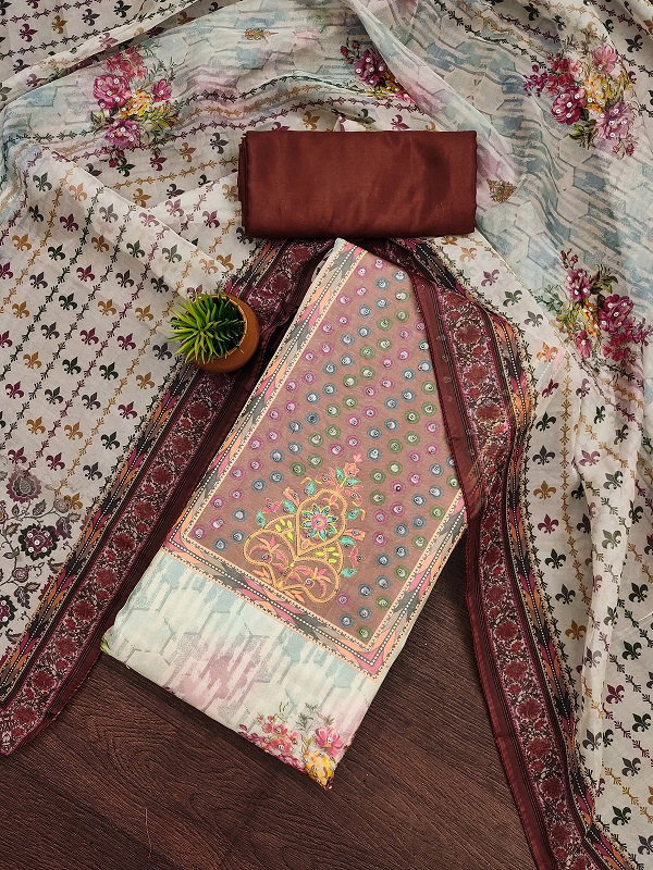 Navya Suit 161 Party Wear Unstitched handworked Organza Silk top with Bottom and Dupatta Suit