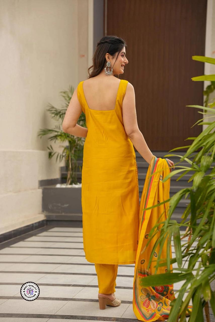 Lekha KL 5031 French Crepe Printed Kurti Bottom With Dupatta