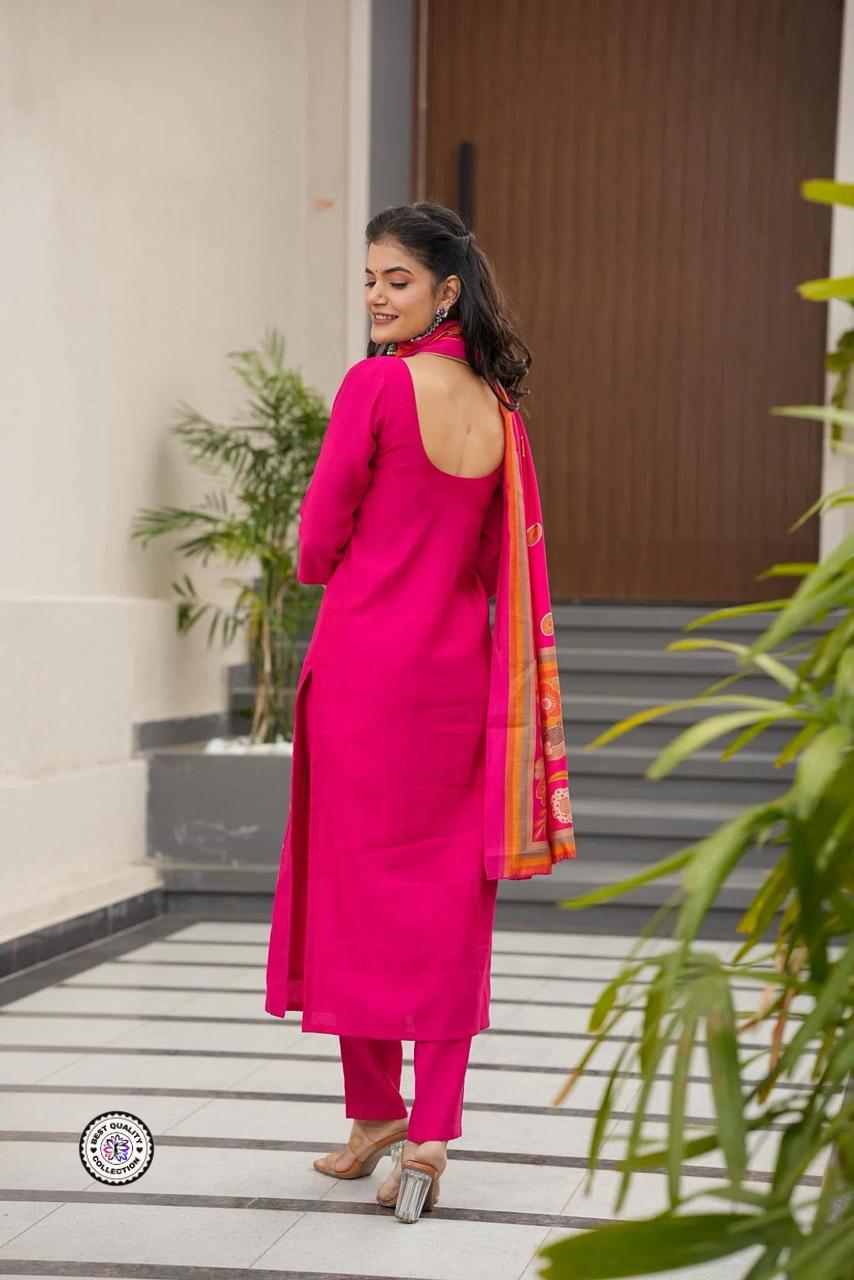 Lekha KL 5031 French Crepe Printed Kurti Bottom With Dupatta