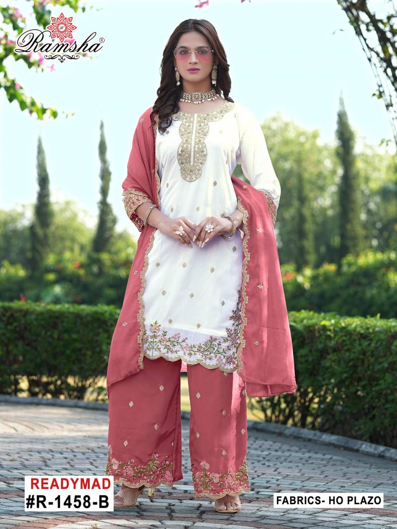 Ramsha R 1458 A To D Ho Embroidery Work Pakistani Salwar Kameez
