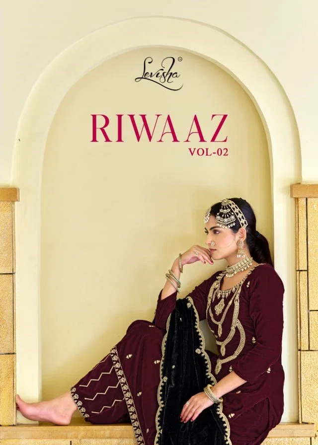 Levisha Riwaaz Vol 2 Velvet Embroidery Work Dress Material Collection