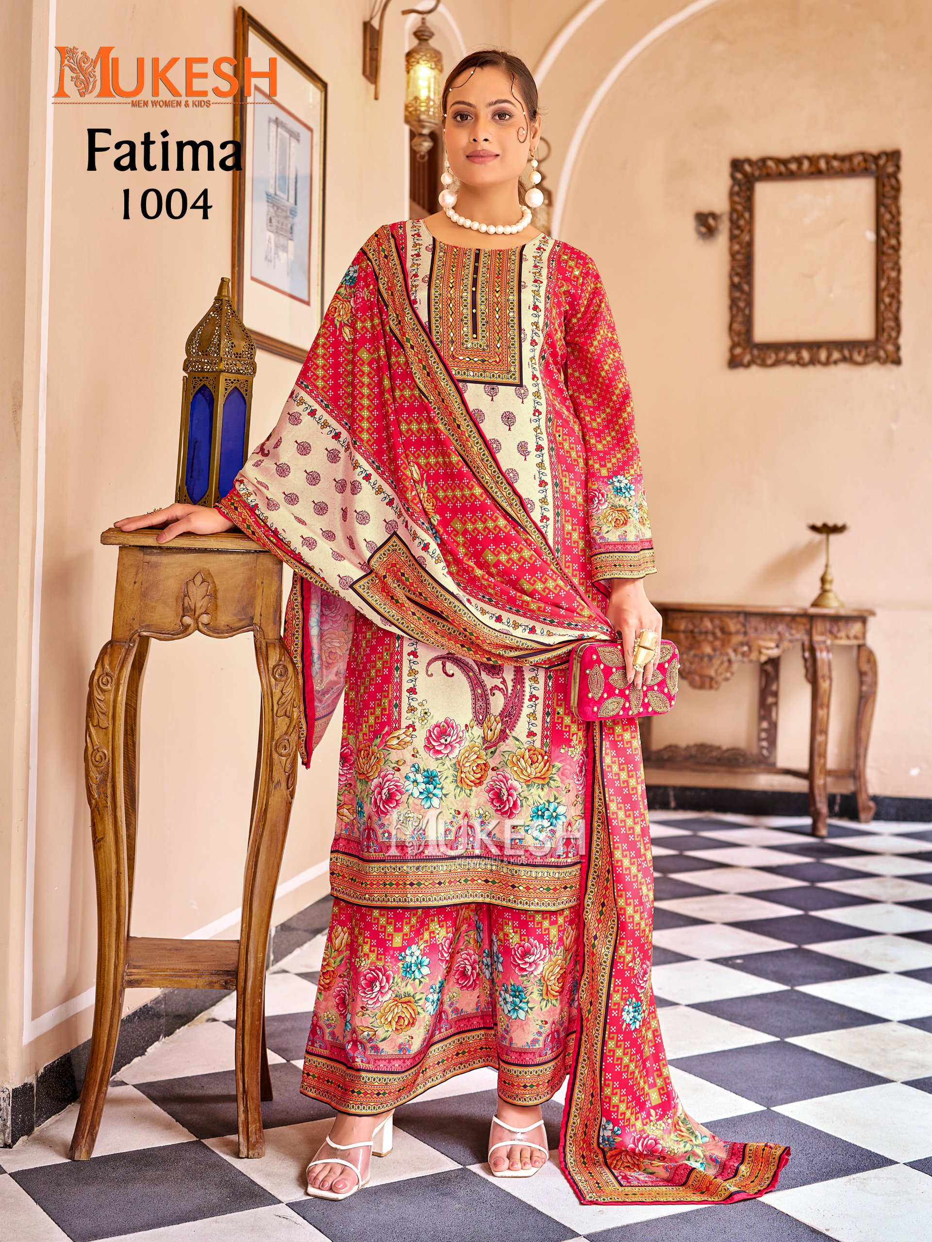 Mukesh Fatima Crepe Silk Digital Printed Readymade Pakistani Suit