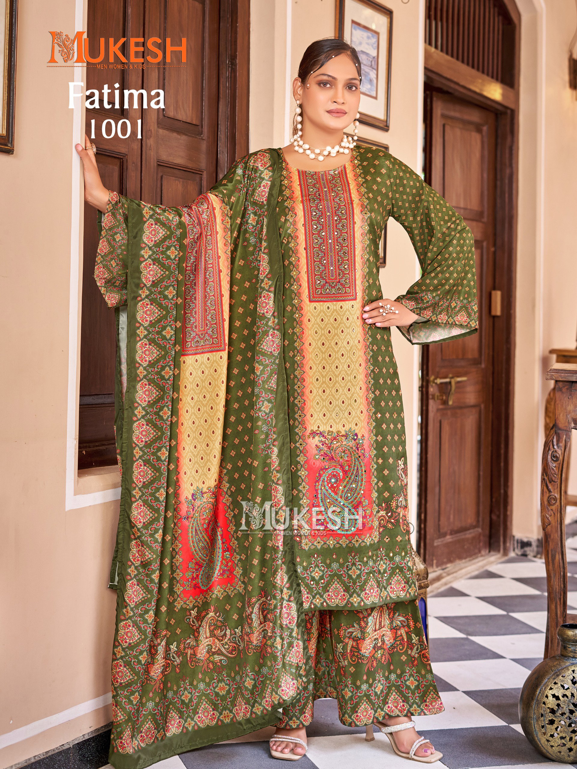 Mukesh Fatima Crepe Silk Digital Printed Readymade Pakistani Suit