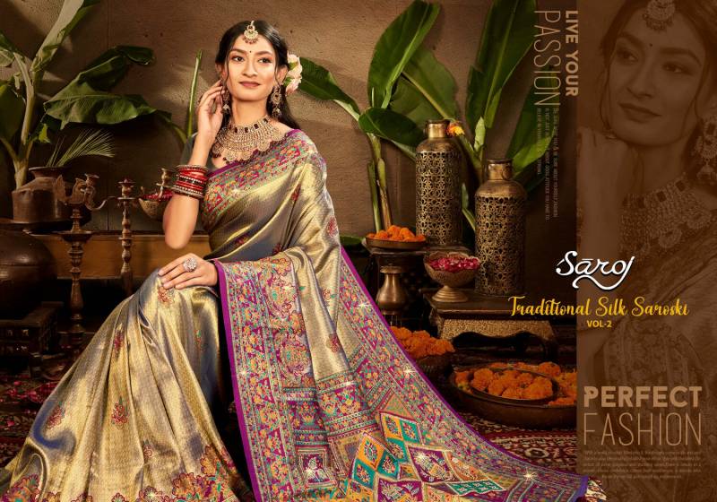 Saroj Traditional Silk Saroski Vol 2 Tissue SIlk Saree Collection