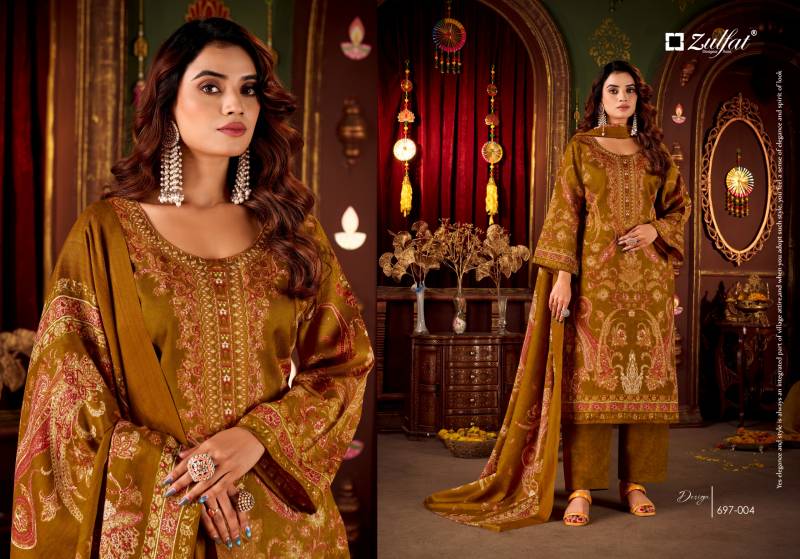 Zulfat Diwaniyat Woollen Pashmina Dress Material Collection