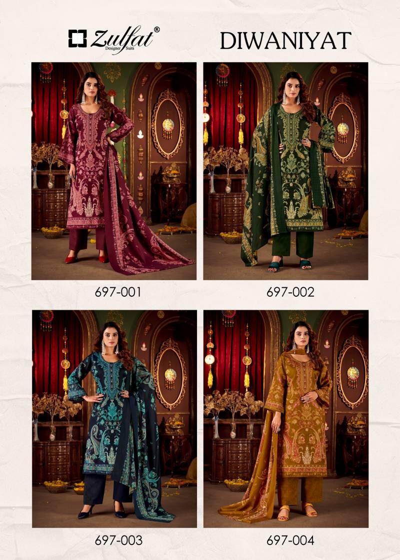Zulfat Diwaniyat Woollen Pashmina Dress Material Collection