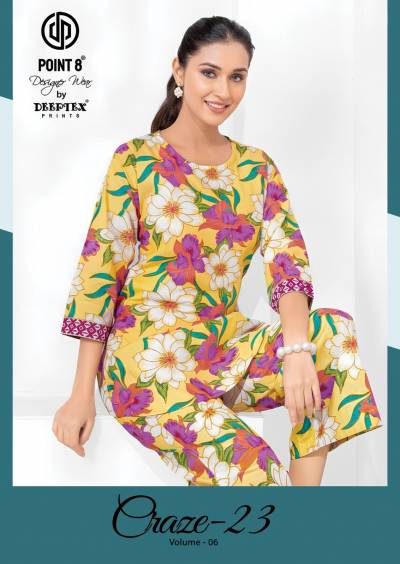 Deeptex Craze 23 Vol 6 Cotton Printed Co Ord Set Collection