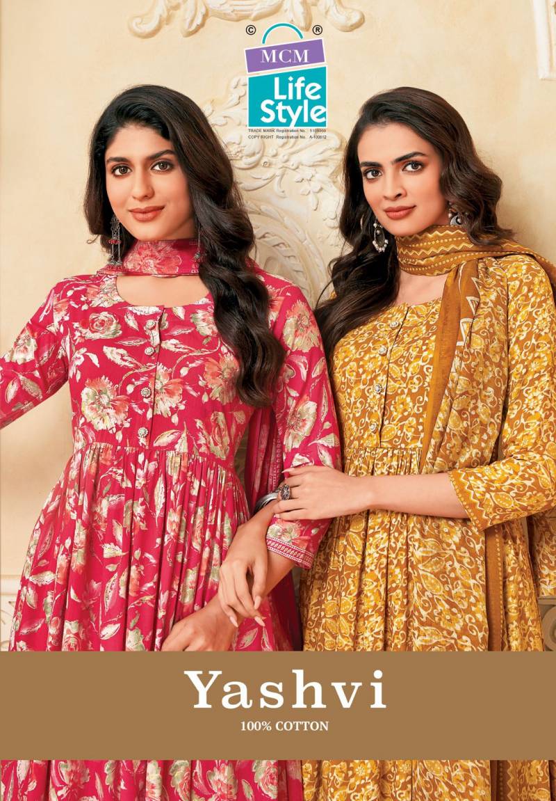Mcm Yashvi Vol 1 Readymade Cotton Printed Anarkali Kurti Set Collection