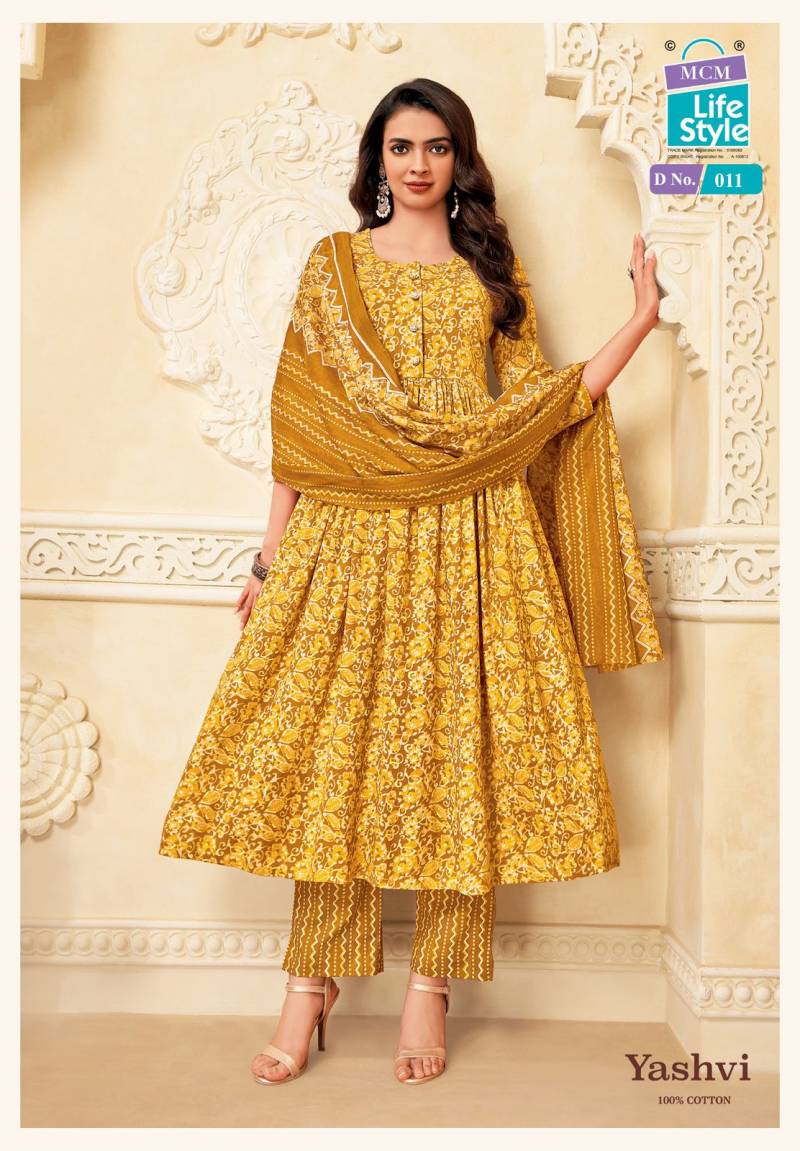 Mcm Yashvi Vol 1 Readymade Cotton Printed Anarkali Kurti Set Collection